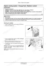 New_Holland_E17C_Service_Manual_Mini_Excavator_51679678.pdf-engine-cooling-and-lubrication-238-1.webp New Holland E17C mini excavator radiator cap and drain plug photos with coolant draining steps
