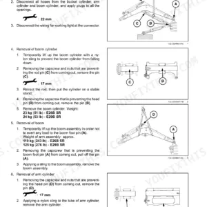 New Holland E26B SR, E29B SR mini excavator boom removal procedure