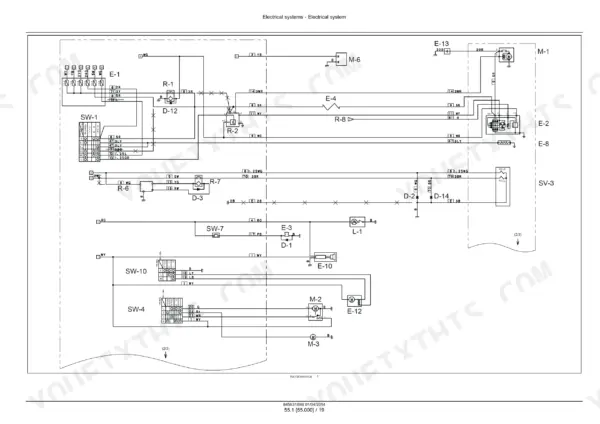 New Holland E26B SR, E29B SR mini excavator electrical system wiring diagram