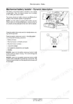 New_Holland_E26C_Service_Manual_Mini_Excavator_51605673.pdf-battery-starting-charging-and-instruments-1218-1.webp New Holland E26C mini excavator battery disconnect switch location in engine compartment with switch position diagram and usage notes