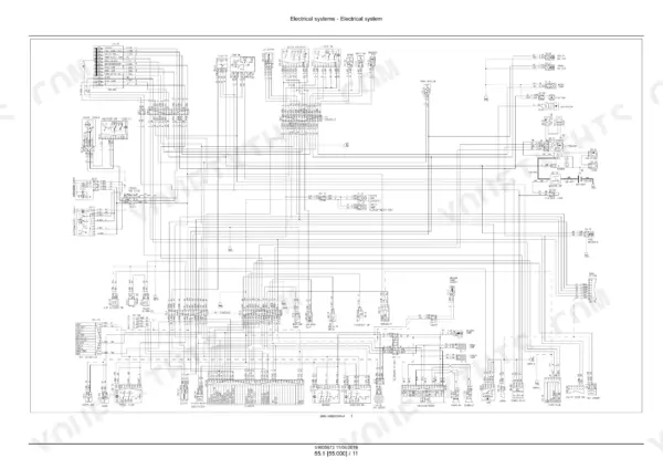 New Holland E26C mini excavator dense full-machine electrical wiring diagram with connectors, switches, console and cluster components