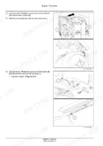 New_Holland_E26C_Service_Manual_Mini_Excavator_51605673.pdf-engine-fuel-air-intake-and-exhaust-225-1.webp New Holland E26C mini excavator numbered photos showing bracket bolts and fuel tank mounting bolts being removed