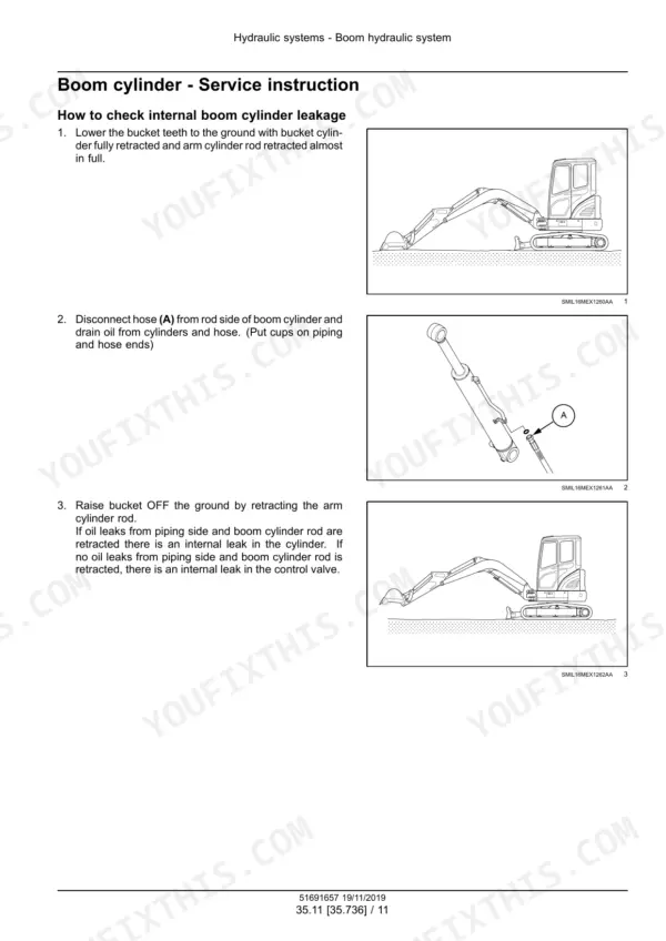 New_Holland_E33C_Service_Manual_Mini_Excavator_51691657.pdf-boom-dipper-bucket-and-dozer-cylinders-747-1.webp New Holland E33C mini excavator boom cylinder internal leakage check