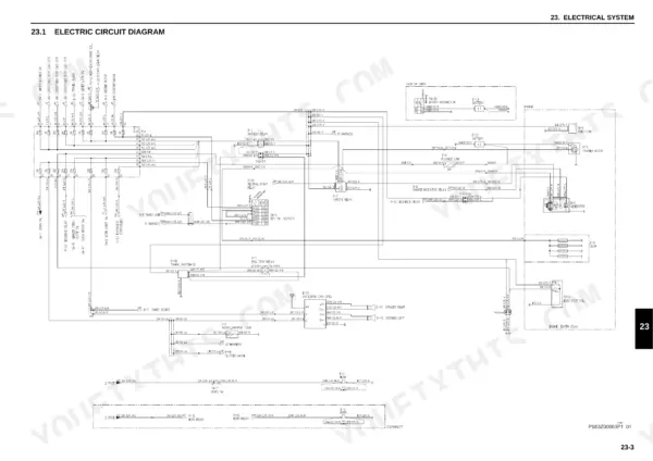 New Holland E55Bx compact excavator electric circuit diagram sheet 1 of 6