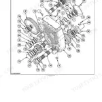 New Holland FR450-FR850 forage harvester gearbox exploded view with numbered gears, shafts, bearings and fasteners