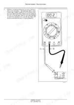 New_Holland_H8040_Self-Propelled_Windrower_Service_Manual_47487694.pdf-electrical-systems-740-1.webp New Holland H8040 windrower Multimeter diagram with red and black test leads measuring resistance across relay connector pins