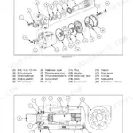 New Holland H9870, H9880 bale wagon orbit motor exploded view with parts list