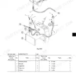 New Holland E265BJ excavator air conditioning hose and receiver dryer layout with numbered parts table