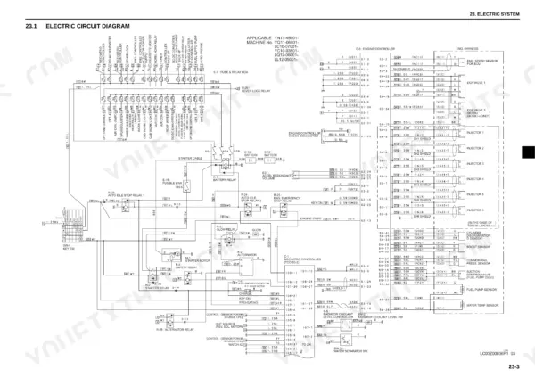 New Holland E265BJ excavator electrical circuit diagram with relays, fuse box and controller connections