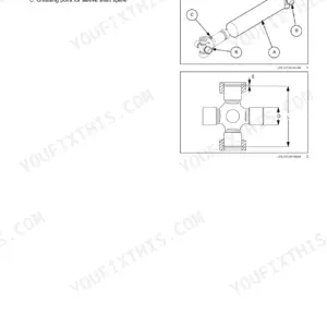 New Holland LM6.32, LM6.35, LM7.35, LM7.42, LM9.35 telescopic handler front drive shaft and spider component identification diagram