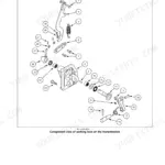 New Holland PowerStar 90-120 tractor exploded view of parking lock lever, spring and shaft on the transmission housing