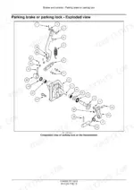 New_Holland_PowerStar_90_100_110_120_Tier_4B_Tractor_Service_Manual_51543580.pdf-brakes-and-hydraulic-systems-1204-1.webp New Holland PowerStar 90-120 tractor exploded view of parking lock lever, spring and shaft on the transmission housing