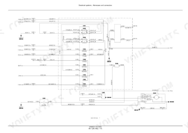 New Holland T4.85–T4.115 tractor battery, alternator and power supply wiring schematic