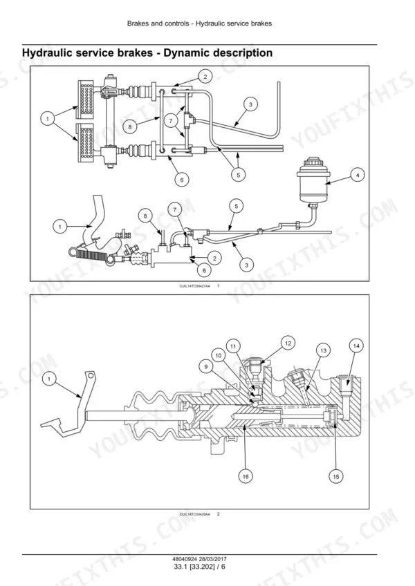 New_Holland_TC5090_Tier_3_Service_Manual_Utility_Combine_48040924.pdf-brakes-and-hydraulic-systems-493.webp New Holland TC5090 combine alternator exploded view with parts list