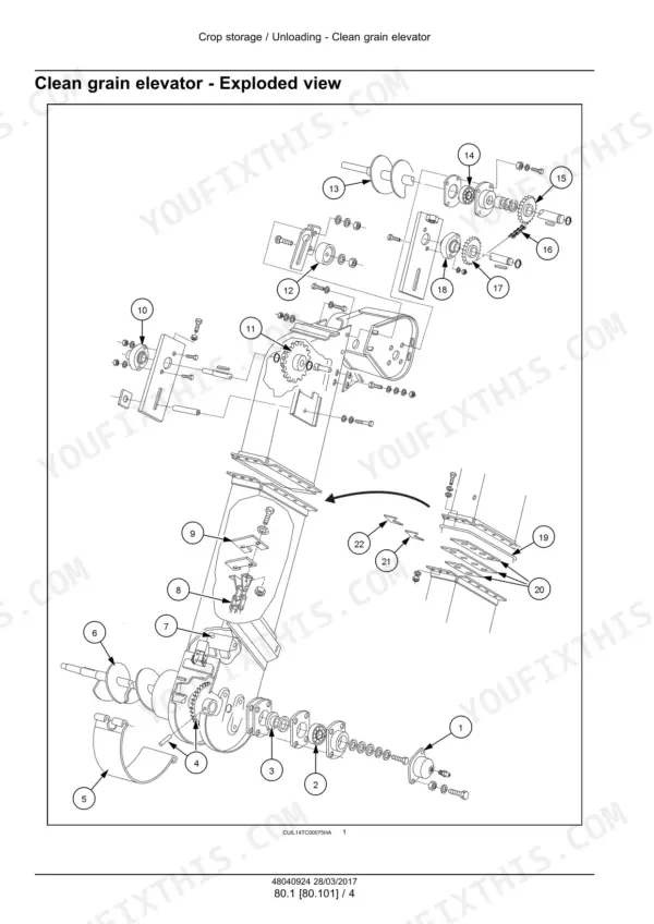New Holland TC5090 combine heater removal procedure with photos