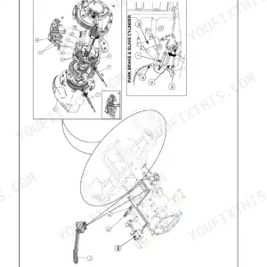 New Holland TD5.65–TD5.115 tractor service and parking brake controls exploded view