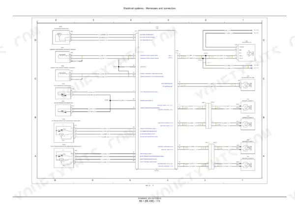 New Holland TH6.32-TH9.35 telehandler rail pressure sensor and ECU wiring schematic