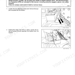 New Holland TK4.90–TK4.110M crawler tractor tool box removal steps
