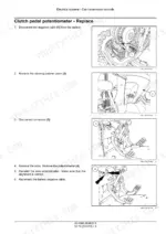 New_Holland_TL5.80_TL5.90_TL5.100_Tier_3_Service_Manual_Tractor_48140866.pdf-4wd-differential-lock-pto-brake-and-cluster-electrics-1424-1.webp New Holland TL5.80, TL5.90, TL5.100 tractor numbered replacement steps with photos of battery, steering column cover, pedals and potentiometer