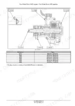 New_Holland_TL5.80_TL5.90_TL5.100_Tier_3_Service_Manual_Tractor_48140866.pdf-4wd-system-front-and-rear-axles-404-1.webp New Holland TL5.80, TL5.90, TL5.100 tractor sectional gearbox drawing with six torque callouts and a torque table below