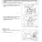 New Holland TS6.110–TS6.140 tractor parking brake control cable removal photos