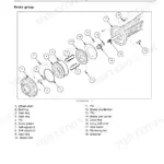 New Holland W50C–W80C compact wheel loader exploded view of brake group with numbered parts and parts list