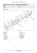 New_Holland_W50C_W60C_W70C_W80C_Stage_IIIB_Service_Manual_Compact_Wheel_Loader_47768541C.pdf-brakes-and-controls-386-1.webp New Holland W50C–W80C compact wheel loader exploded view of brake group with numbered parts and parts list
