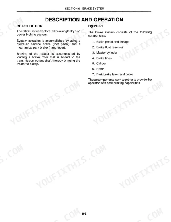 Versatile 80 and 82 Series brake system description and operation introduction