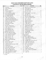 Allied 300, 400, WD winch cable drum drive shaft and clutch parts list table with item numbers and descriptions.