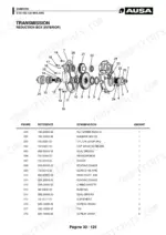 ausa-d-85-d-100-d-120-dumper-parts-catalog-drivetrain-parts-30.webp Ausa D 85-100-120 AHA-AHG transmission reduction box interior exploded view and parts list.
