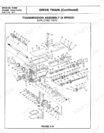 Bolens 600-1656 exploded view diagram of the 6-speed transmission assembly, showing gears, shafts, and housing components.