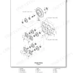 Cameco CH3500 engine pump drive exploded view diagram showing housing, gears, bearings, and flywheel housing components.