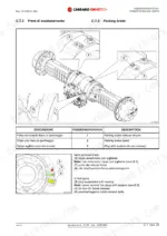 carraro-26-27m-26-32m-modular-axles-repair-manual-ca270292-hydraulic-43.webp Carraro 26.27M, 26.32M parking brake diagram showing oil ports, bleed valves, and sealant plugs with identification table.