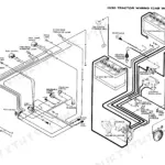 Case 1030, 930 tractor wiring diagram for cab installed models showing battery, generator, starter, and lighting circuits.