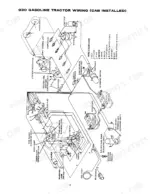 case-1030-tractor-service-manual-9-76931-wiring-15.webp Case 1030, 930 gasoline tractor wiring diagram with cab, showing electrical components and wire color code table.