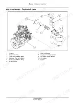 case-1107ex-soil-compactor-service-manual-51478299-exploded-view-48.webp Case 1107EX exploded view diagram of engine air cleaner, pre-cleaner, hoses, and primary/safety filter elements.