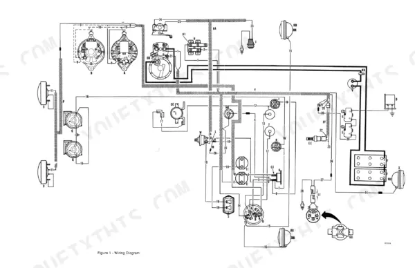 Case 1450B, 1455B electrical wiring diagram (Figure 1) from section 4002-4003
