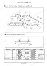 case-cx235c-sr-service-manual-booms-dippers-and-buckets-2642.webp Case CX235C SR crawler excavator boom service limits table, boom and swing frame installation section