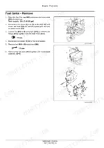 case-cx26b-cx30b-mini-excavator-service-manual-84563194b-engine-fuel-air-cooling-and-lubrication-233.webp Case CX26B, CX30B mini excavator Fuel tank removal steps with hose, sender and mounting bolt illustrations