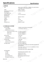 case-cx80-excavator-operator-manual-87490339-na-specs-174.webp Case CX80 engine and hydraulic system specifications table including pump pressures, motor types, and engine model data.