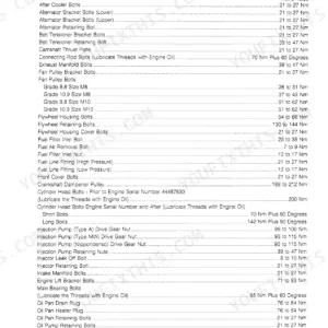Case IH 9100/9200 Series tractor 6-830 diesel engine special torque specifications table (Section 2403)
