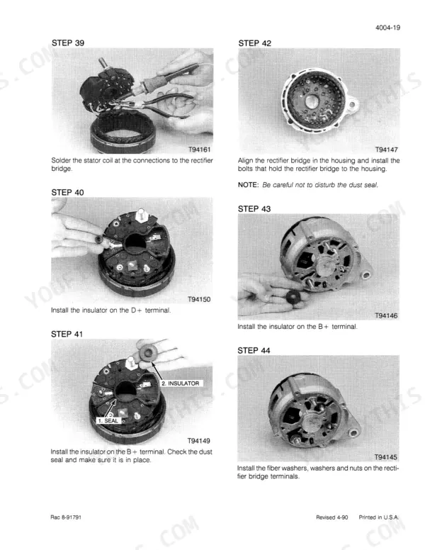 Case IH 9100/9200 Series tractor alternator repair procedure (Sections 4004, 4014)