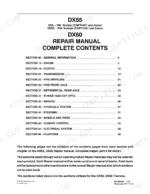case-ih-dx55-dx60-tractor-repair-manual-84140461-complete-contents-1.webp Case IH DX55, DX60 tractor Complete contents page listing every section of the repair manual