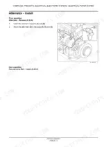 case-ih-f3bfe613a-a001-variants-engine-service-manual-84473731-procedures-25.webp Case IH F3BFE613A*A001-E*A alternator installation procedure diagram showing component mounting points 1, 2, and 3.