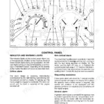 Case IH JX1070U, JX1080U, JX1090U, JX1100U control panel diagram showing indicator and warning light locations