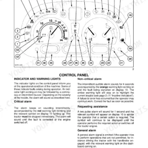 Case IH JX1070U, JX1080U, JX1090U, JX1100U control panel diagram showing indicator and warning light locations