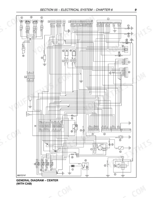 case-ih-jx60-variants-tractor-repair-manual-87649366-wiring-601.webp Case IH JX60, JX70, JX80, JX90, JX95 electrical system general wiring diagram for center section with cab