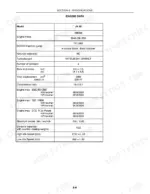 case-ih-jx95-straddle-mount-tractor-operator-manual-87684394-specs-159.webp Case IH JX95 engine data specifications table including bore, stroke, displacement, compression ratio, and idle speeds.