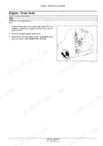 case-sr210-tr310-service-manual-engine-36.webp Case SR210, SR240, SV280, TR270, TR310 skid steer loader / compact track loader engine oil drain procedure with drain hose location and plug torque