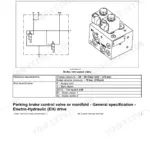 Case TV450 compact track loader parking brake control valve specification with valve illustration
